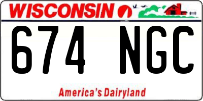 WI license plate 674NGC