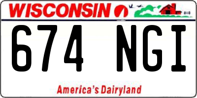 WI license plate 674NGI