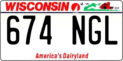 WI license plate 674NGL