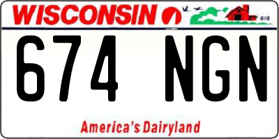 WI license plate 674NGN