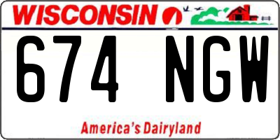 WI license plate 674NGW
