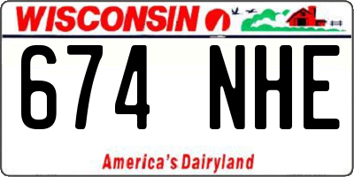 WI license plate 674NHE