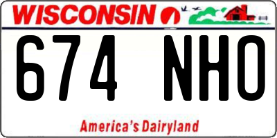 WI license plate 674NHO
