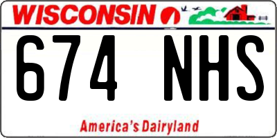 WI license plate 674NHS