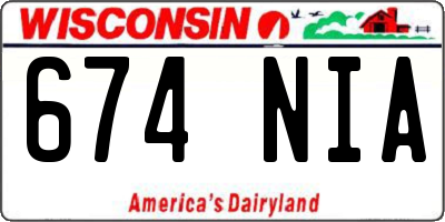 WI license plate 674NIA
