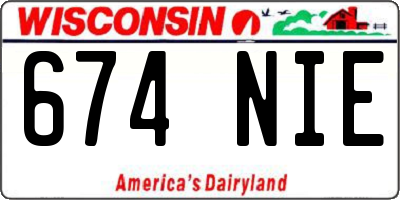 WI license plate 674NIE