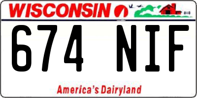 WI license plate 674NIF