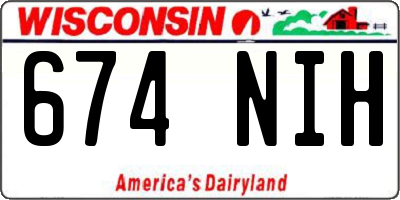 WI license plate 674NIH