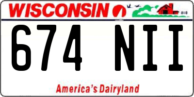 WI license plate 674NII