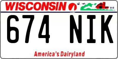 WI license plate 674NIK