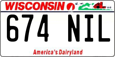 WI license plate 674NIL