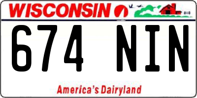 WI license plate 674NIN