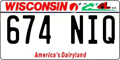 WI license plate 674NIQ