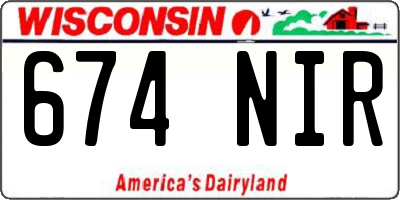 WI license plate 674NIR