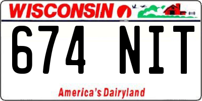 WI license plate 674NIT
