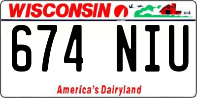 WI license plate 674NIU