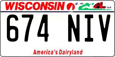 WI license plate 674NIV