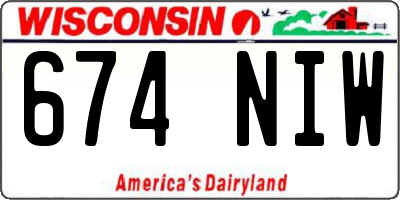 WI license plate 674NIW