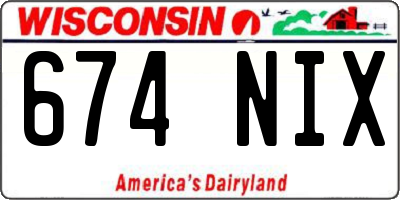 WI license plate 674NIX