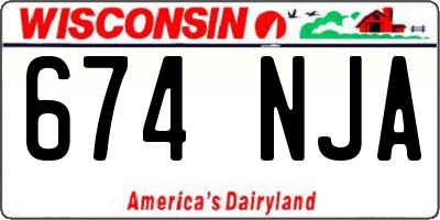 WI license plate 674NJA