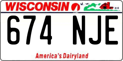 WI license plate 674NJE