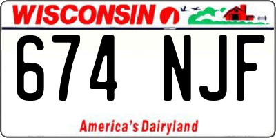 WI license plate 674NJF