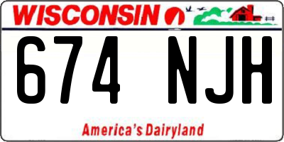 WI license plate 674NJH