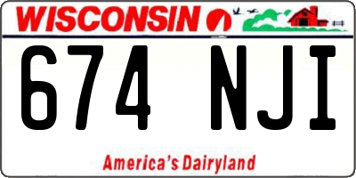 WI license plate 674NJI