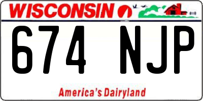 WI license plate 674NJP