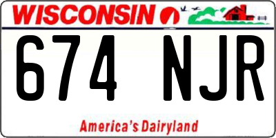 WI license plate 674NJR