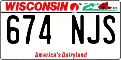 WI license plate 674NJS