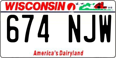 WI license plate 674NJW