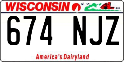 WI license plate 674NJZ