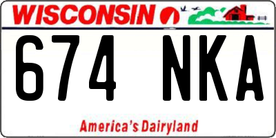 WI license plate 674NKA