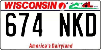WI license plate 674NKD