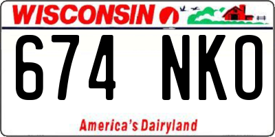 WI license plate 674NKO