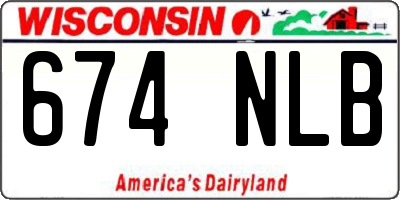 WI license plate 674NLB