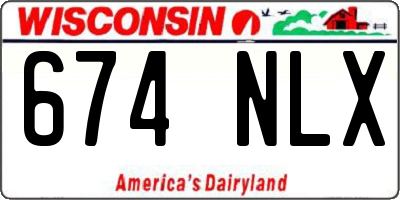 WI license plate 674NLX