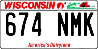 WI license plate 674NMK