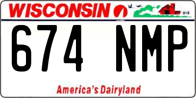 WI license plate 674NMP
