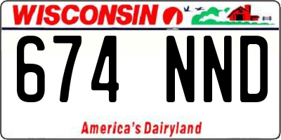 WI license plate 674NND