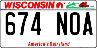 WI license plate 674NOA