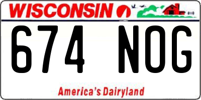 WI license plate 674NOG