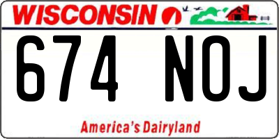 WI license plate 674NOJ