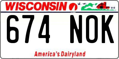 WI license plate 674NOK