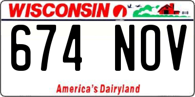 WI license plate 674NOV