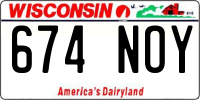 WI license plate 674NOY