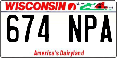 WI license plate 674NPA
