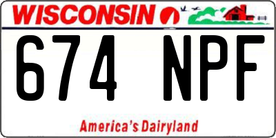 WI license plate 674NPF