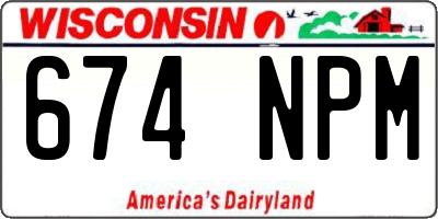 WI license plate 674NPM